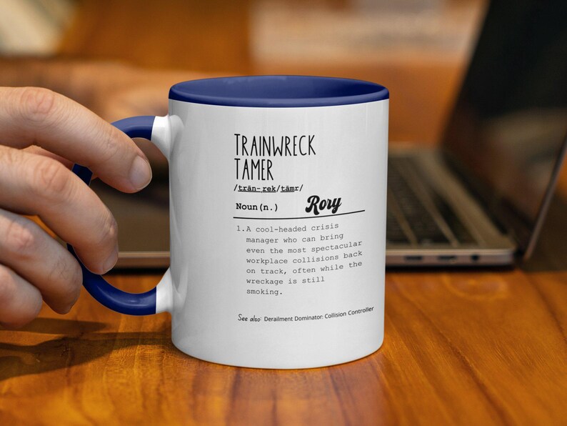 Trainwreck Tamer Definition Mug, Funny Boss Gift image 3