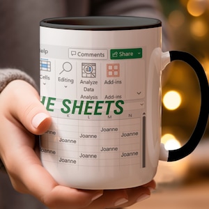 Personalized Funny Spreadsheet Mug, Freak In The Sheets Mug, Excel Lover Gift, Office Humor Tea Cup, Excel Coffee Mug, Gifts For Coworker