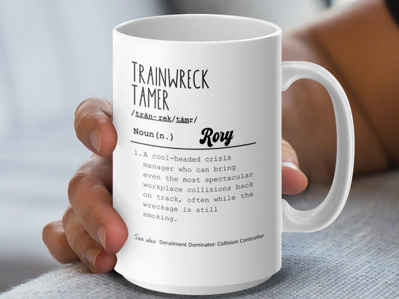 Trainwreck Tamer Definition Mug, Funny Boss Gift image 2