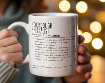 Taza para panaderos artesanos, regalo para panaderos, amantes de la fermentación culinaria, taza para hacer pan casero, taza para panaderos de masa madre, regalo para panaderos
