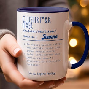 Personalized Funny Office Mug, Cluster F*ck Fixer Mug, Gift for Problem Solver, Coffee Lovers, Humorous Gift for Coworker, Funny Office Gift
