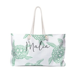 Personalized Aloha Hawaii Sea Turtle Honu Hawaiian Vacation Weekender Bag, Hawaii Tote Bag, Bridesmaid Gift