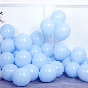 Macaron Blue Balloons 12 Inch Pastel Decorations for Surprise Birthday Parties, Weddings by Taver