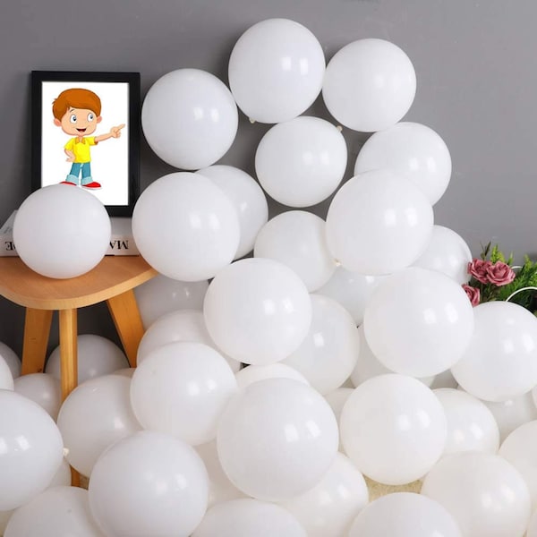 White Balloons 10/25/50/100 Packs 12 inch Premium Latex Birthday Party Wedding Anniversary Celebration Hellium Quality by TAVER