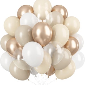 White Gold Balloons , 12Inch Beige Gold Party Sand and Champagne Gold Latex by Taver