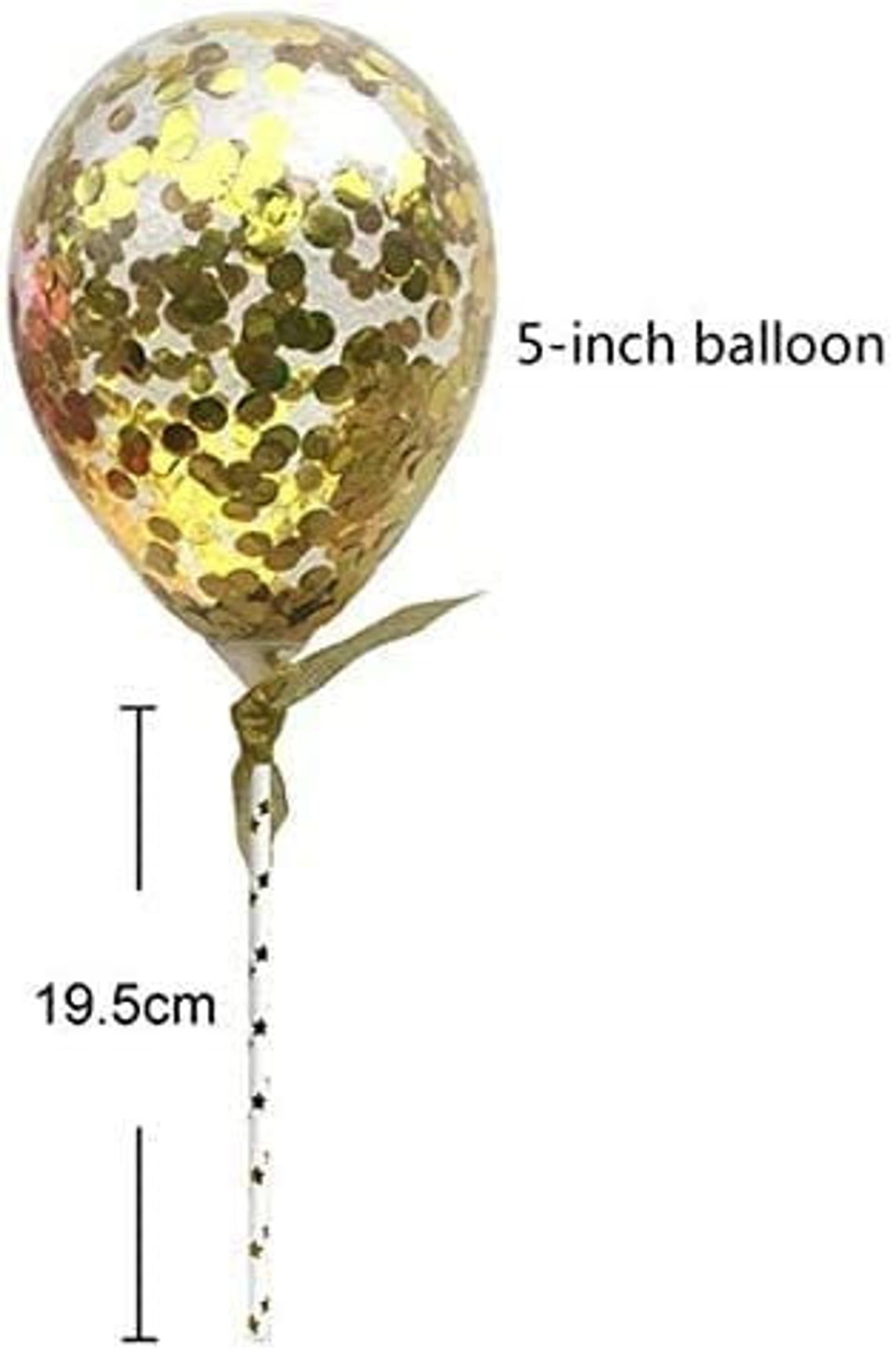 Confetti Balloon Cake Toppers 5 Inch Pink Gold Blue Set of 3 Etsy