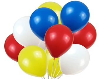 White, Yellow, Red & Blue Balloons 12 inch 10/25/50/100 Birthday Party Decoration Celebration Events TAVER