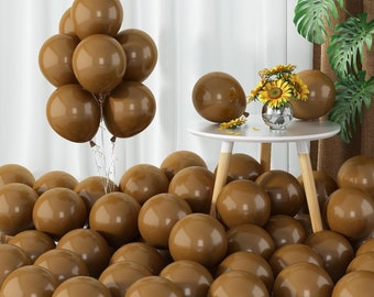 Brown Coffee Balloons 12 inch Latex for Birthdays by Taver