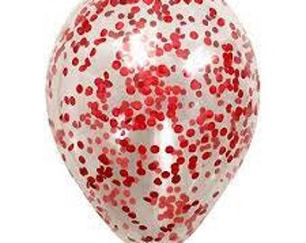 Red Confetti Balloons 12 inch 10/25/50/100 Packs Latex PartyWedding, Events by TAVER