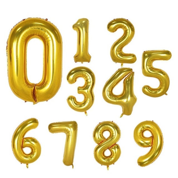 2 globos dorados del número 40 + decoración de cumpleaños 40 + globo de  aluminio dorado decoración de cumpleaños 40 cumpleaños niña niño 40 años