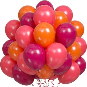 Orange, Rose Red, Pink Balloons 12 inch  Birthday Party Wedding by Taver