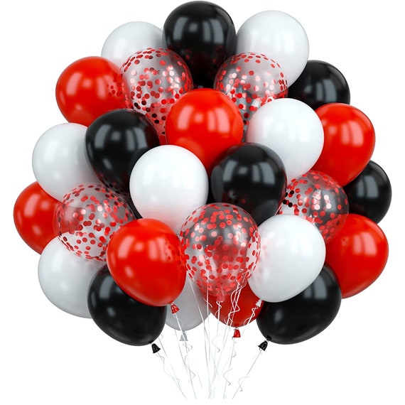 Ballons rouges, blancs et noirs Décorations en latex noir 12 pouces par  Taver -  France
