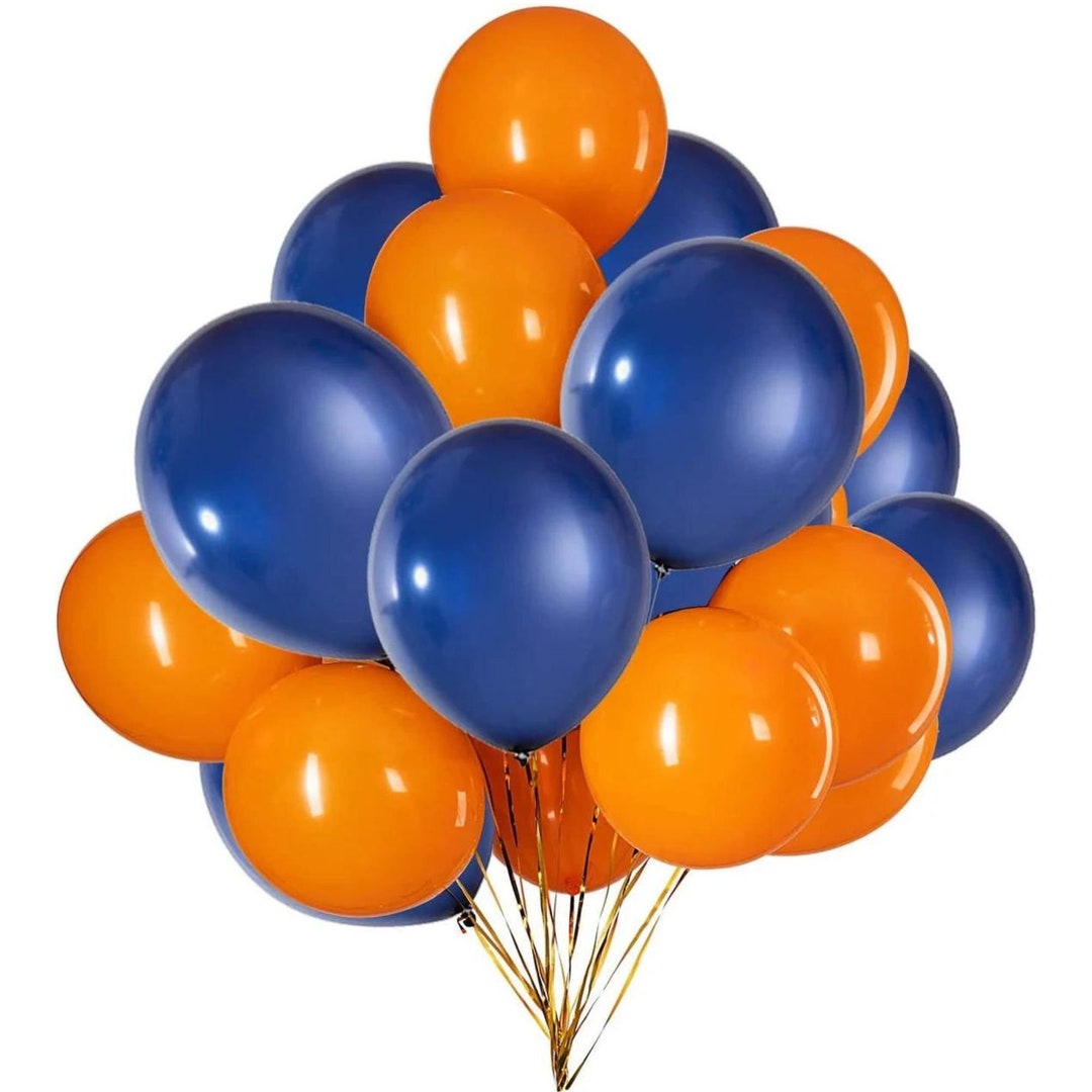 Orange and Blue Balloons 10/25/50/100 12 Latex Birthday Party