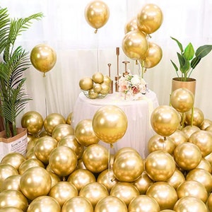 Gold Metallic Balloons 12 inch 10/25/50/100 Pack Latex Birthday Party Decoration Celebration Events by TAVER