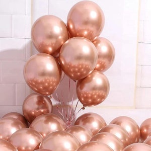Rose Gold Balloons Metallic 10/25/50/100 Packs, 12" Birthday Party, Wedding Anniversary, Celebration, Events by TAVER