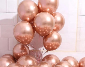 Rose Gold Balloons Metallic 10/25/50/100 Packs, 12" Birthday Party, Wedding Anniversary, Celebration, Events by TAVER