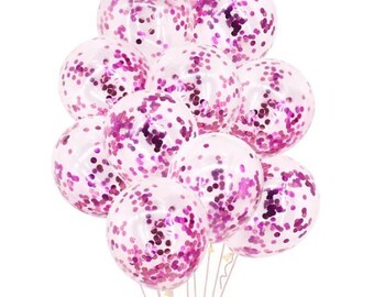 Pink Confetti Balloons 12 inch 10/25/50/100 Packs Latex birthdays, Party, Events by TAVER