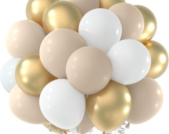 Weiß, Sand & Gold Luftballons Girlanden Bogen Kit 12 inch für Geburtstag, Jubiläum, Feiern von Taver