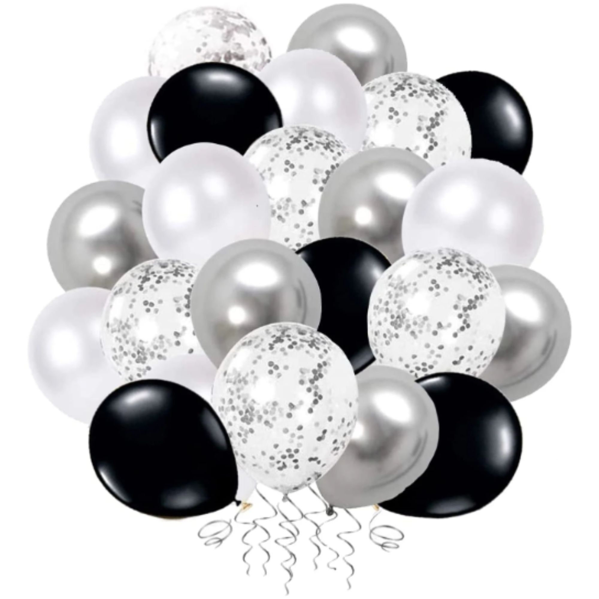 Cartel de fondo de feliz cumpleaños 18 con kit de arco de globos plateado y  negro - Decoración temática de fiesta de cumpleaños con purpurina para