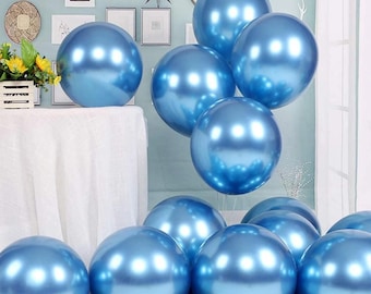 Light Blue Metallic Balloons 12 inch 10/25/50/100 Packs Latex Birthday Party Decoration Celebration TAVER