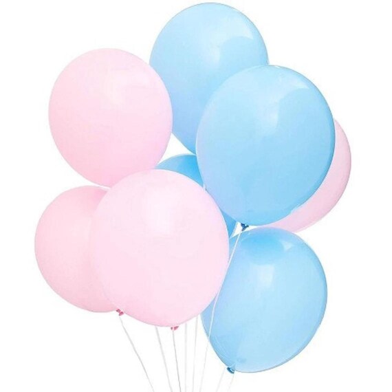 Pink and cheap blue balloons