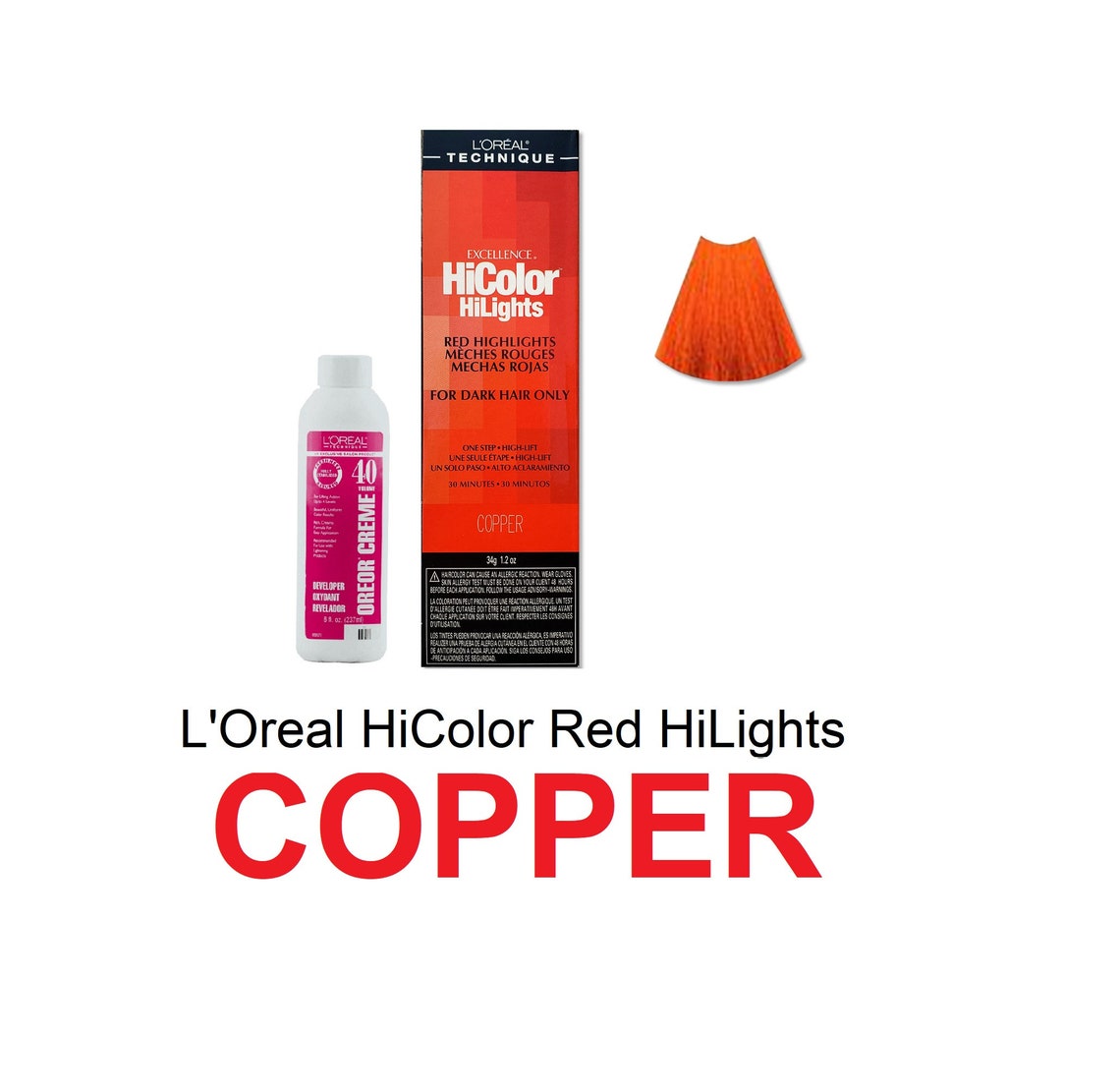 LOreal HiColor Copper Red HiLights Etsy