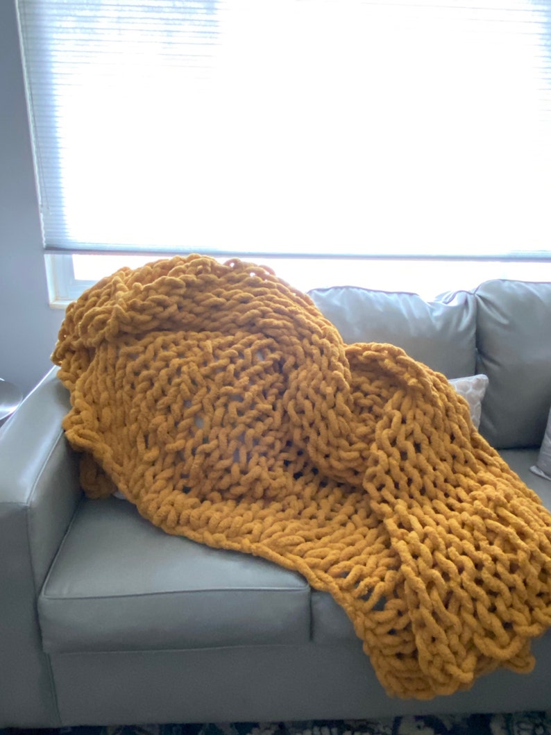 Yellow Crochet Blanket