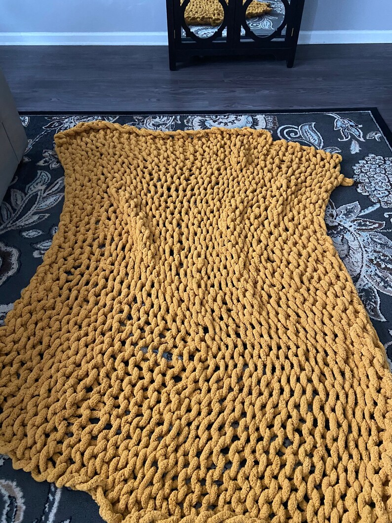 Yellow Crochet Blanket
