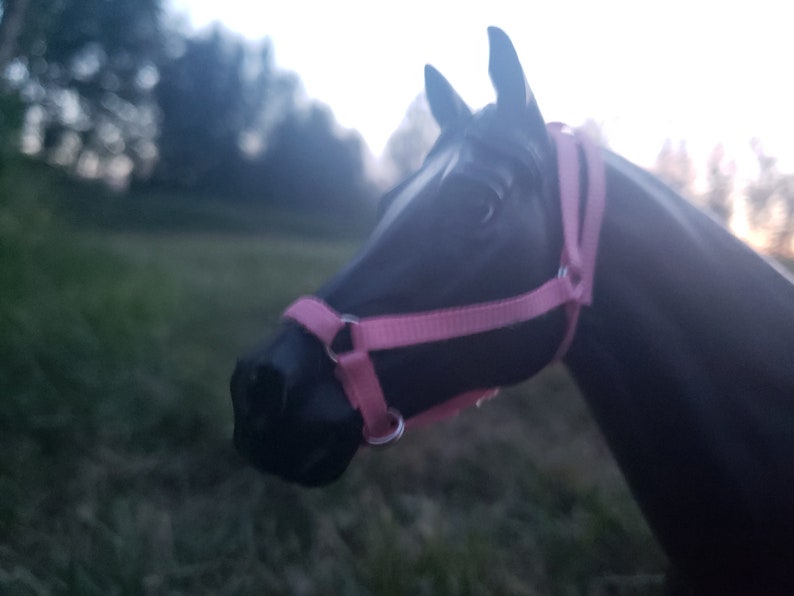Pink traditional breyer horse halter and lead