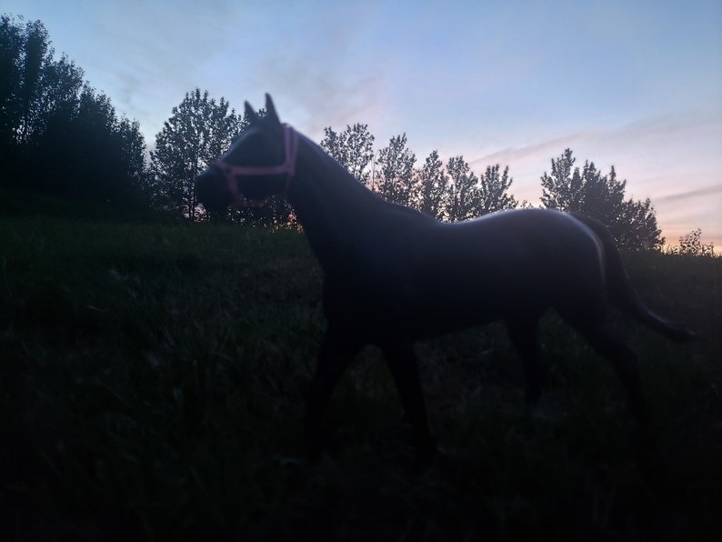 Pink traditional breyer horse halter and lead