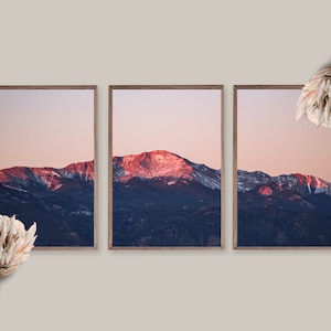 mountain wall art, pikes peak digital print, nature art print, colorado art, mountain landscape wall art