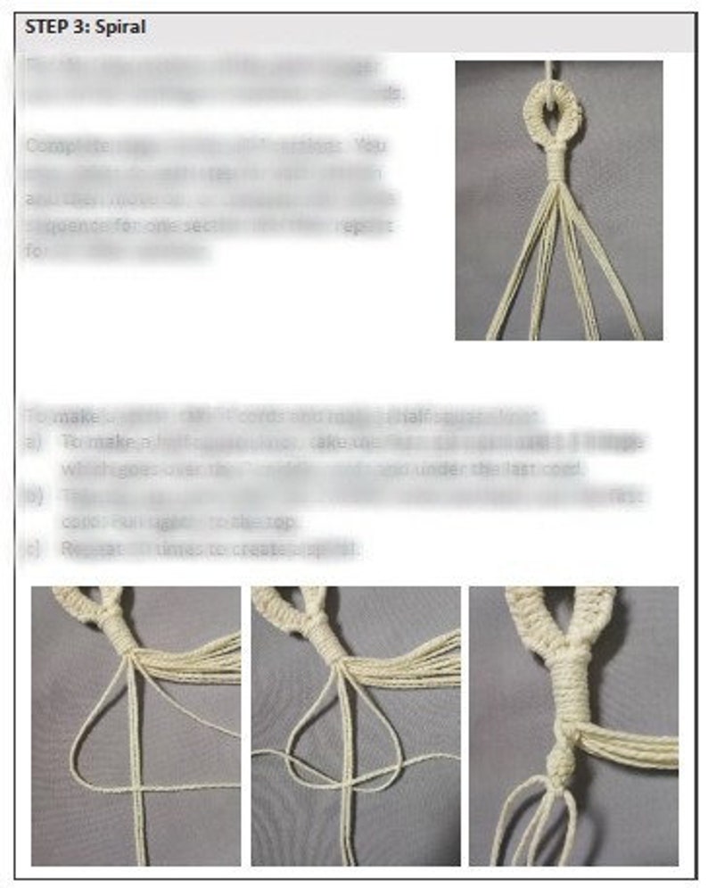 DIY Mini Macrame Plant Hanger INSTRUCTIONS ONLY, Mini Cacti or Succulent Hanger, Car Plant Hanger, Instant Digital Download Pdf Pattern image 3