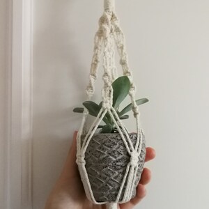 DIY Mini Macrame Plant Hanger INSTRUCTIONS ONLY, Mini Cacti or Succulent Hanger, Car Plant Hanger, Instant Digital Download Pdf Pattern image 4