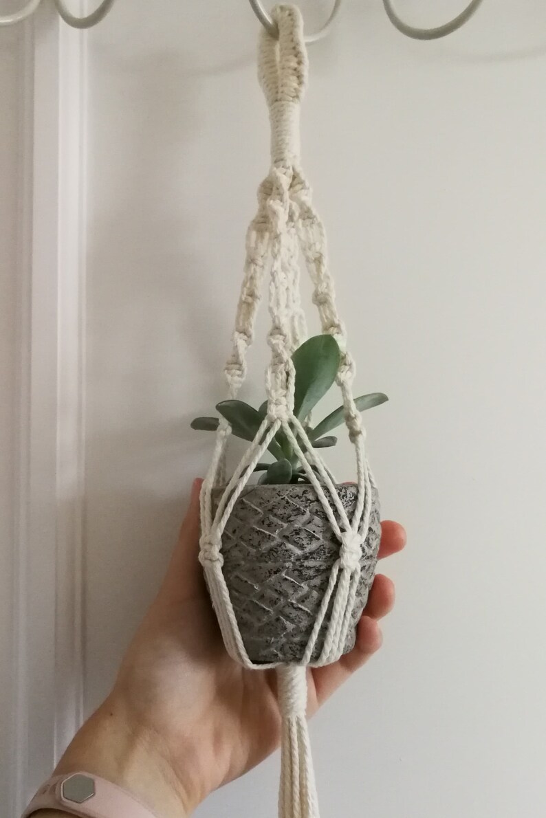 DIY Mini Macrame Plant Hanger INSTRUCTIONS ONLY, Mini Cacti or Succulent Hanger, Car Plant Hanger, Instant Digital Download Pdf Pattern image 4