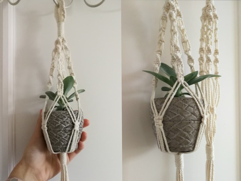 DIY Mini Macrame Plant Hanger INSTRUCTIONS ONLY, Mini Cacti or Succulent Hanger, Car Plant Hanger, Instant Digital Download Pdf Pattern image 8