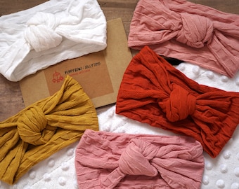 Gedraaide babyhoofdband/hoofdband babytopje/baby twist hoofddoek/geknoopte hoofdbanden meisje/hoofdbanden baby/cadeaus babymeisje/cadeau kraamcadeau