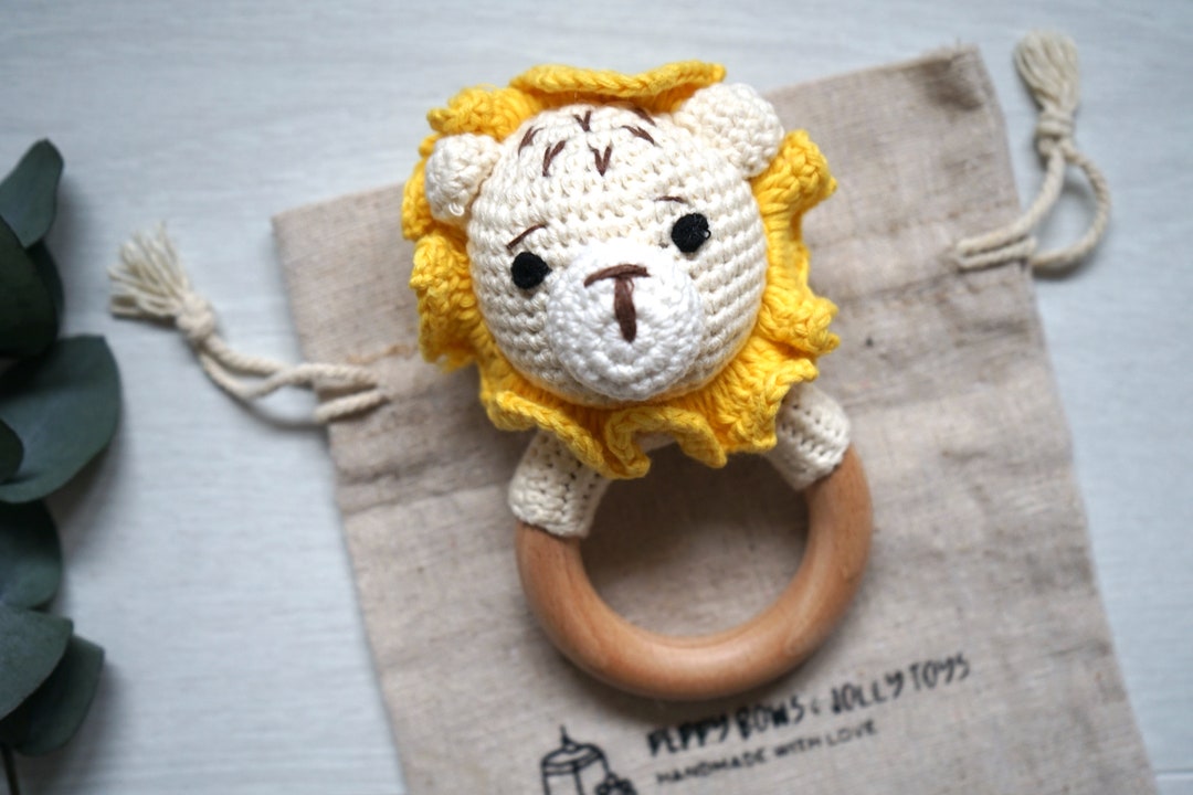Crochet Lion Rattle/knitted Lion/baby Rattle With Bell/lion Rattle/baby