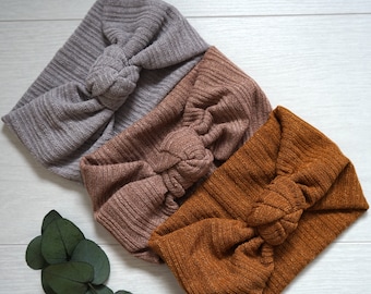 Geknoopte babyhoofdband/Hoofdbanden met knoop/Modieuze hoofdband voor baby's/strikken voor pasgeborenen/hoofdbanden voor baby's/strikken voor baby's/hoofdband met knoop voor baby/cadeaus voor baby