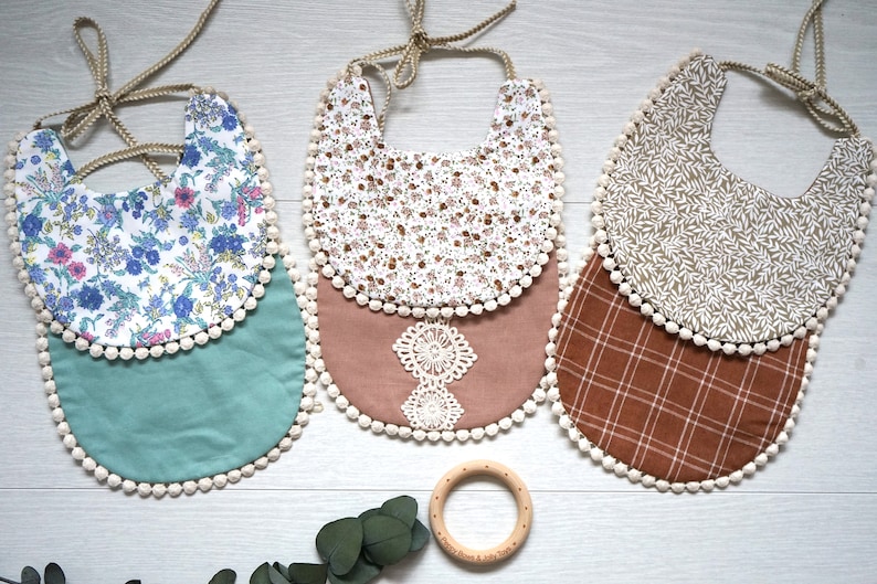 Baby Bib/reversible Vintage Bib/vintage Baby Bib/baby Etsy