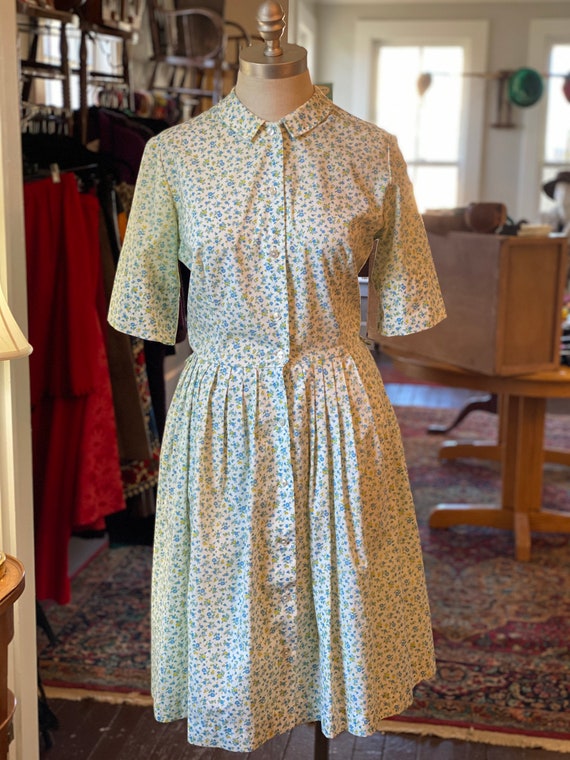 1950s Floral Cotton Dress