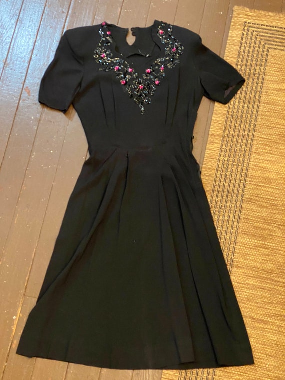 1940s beaded top dress