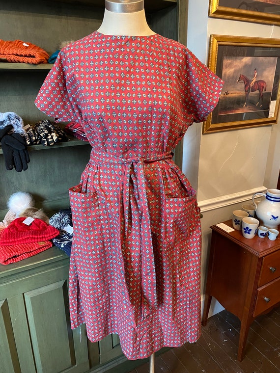 1950s burgundy wrap dress