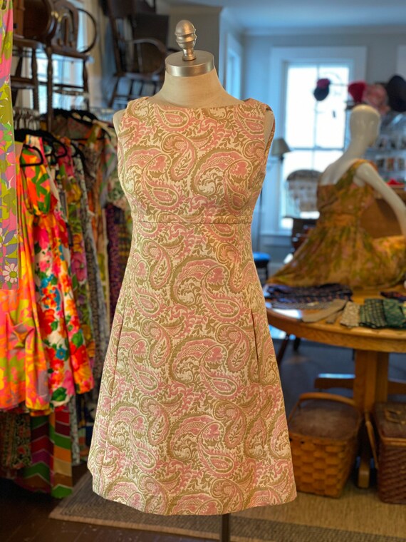 1960s tapestry dress with pockets