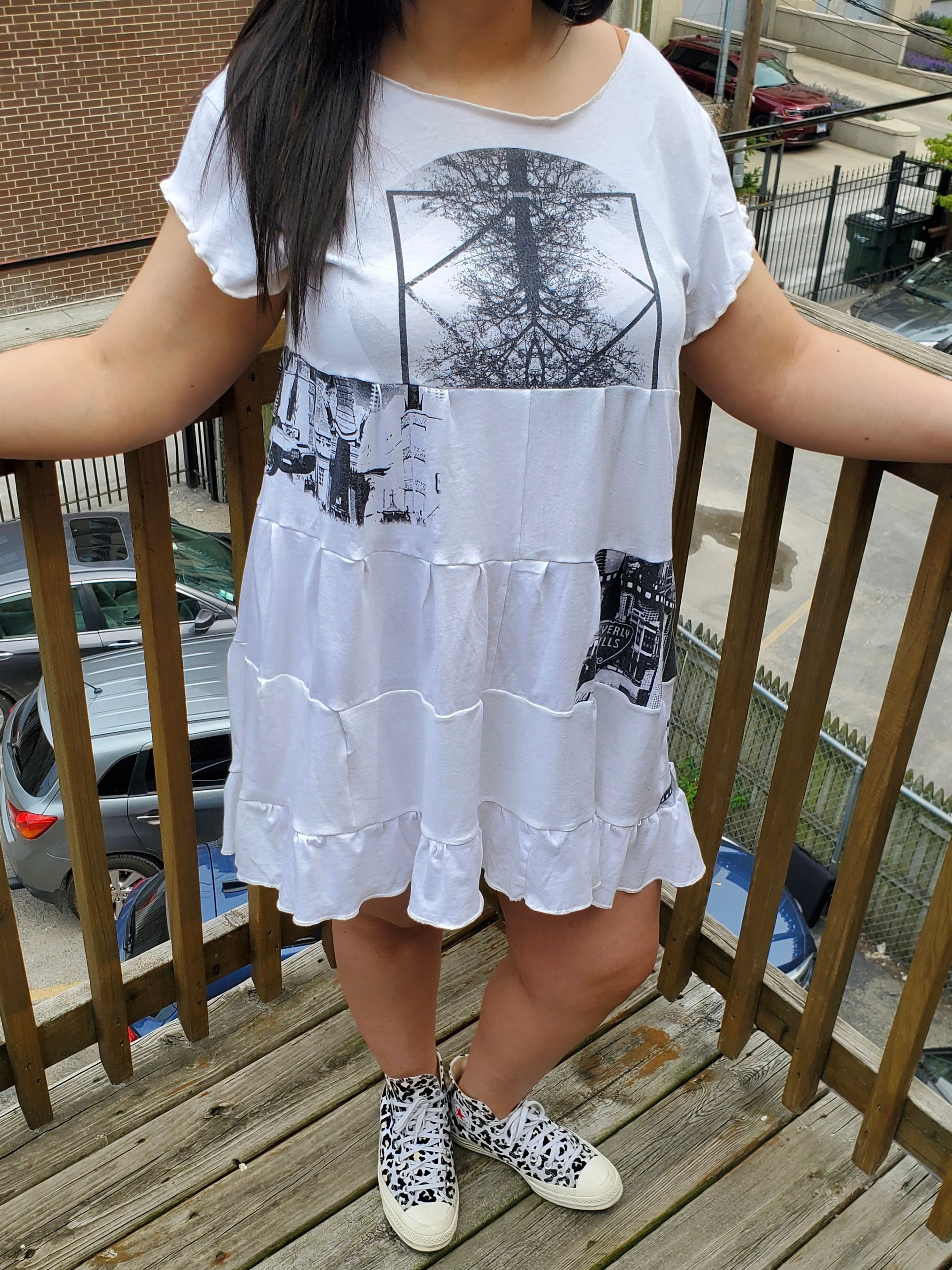 monochrome white outfit