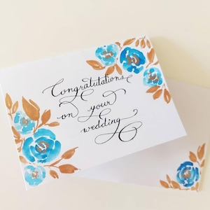 Cartes de félicitations faites main, Cartes personnalisées, Mariage, Carte de félicitations, Carte de nouveau couple, Cartes de mariage, Carte florale, Cadeau fait main