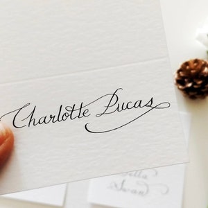 Marque-places pour mariage, marque-places classiques, services de calligraphie, marque-places floral, marque-place botanique, feuille d'or, feuille d'or, thème de couleur