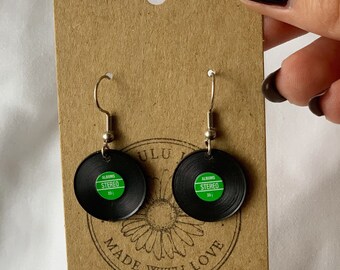 cute icon studs Music lovers music jewelry Garage band charms Musician jewelry Picture jewelry Vinyl record earrings