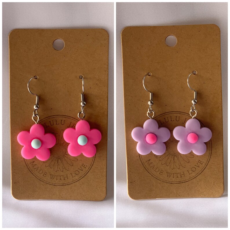 colorful flower earrings