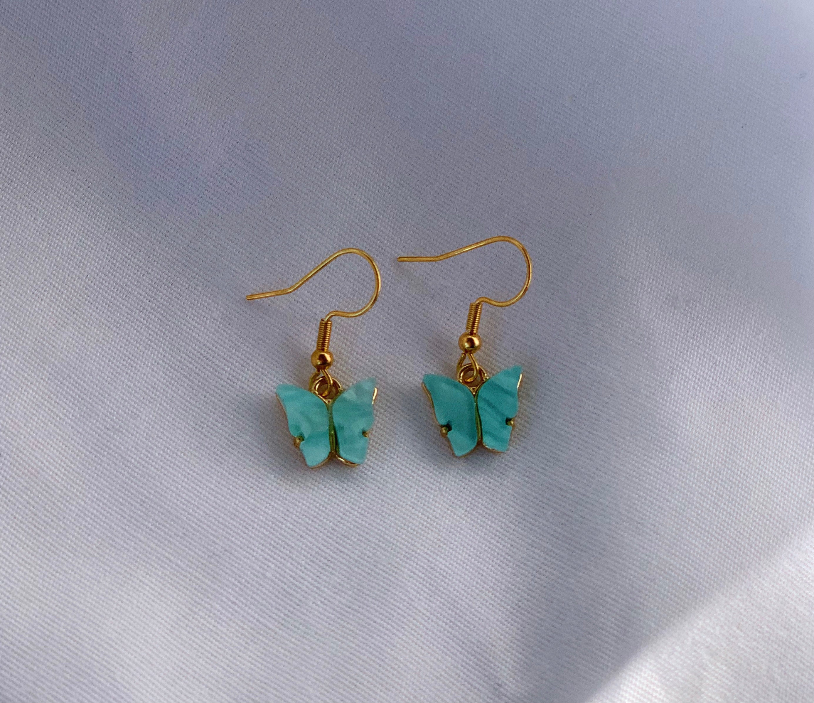 Blue Butterfly Earrings Etsy Canada