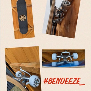 Handgefertigtes Skateboard Wandhalterung | Skateboard Halter & Display Rack | Platzsparende Skate-Aufbewahrung | Made in Großbritannien Skateboard Organizer Bild 4